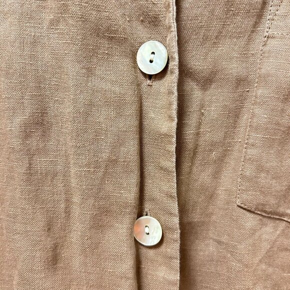 Wilfred Free Linen Button-Up Shirt Tan – S - Picture 5 of 9
